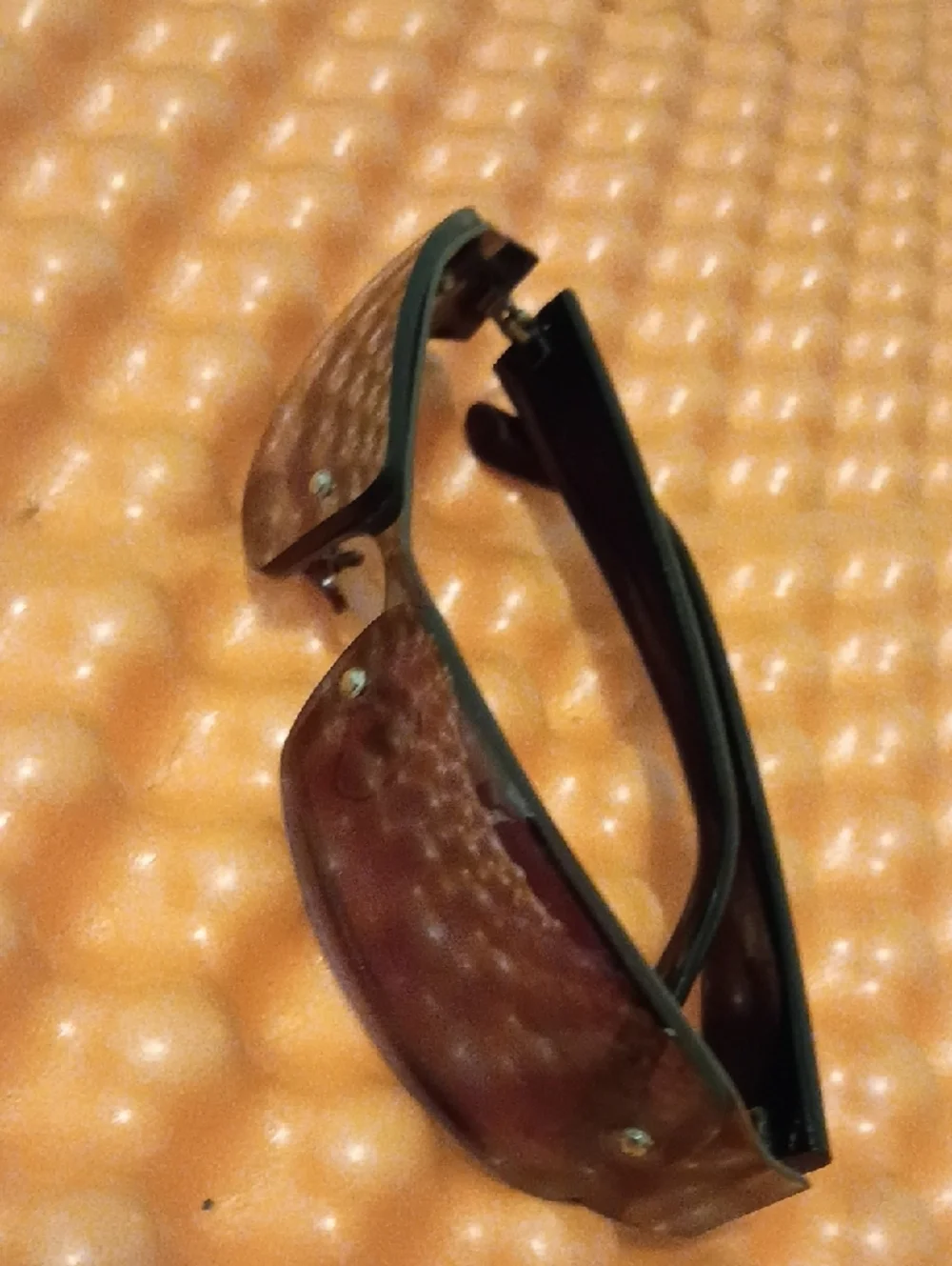 Men's Brown Tinted Rimless Sunglasses - Picture 4 of 4